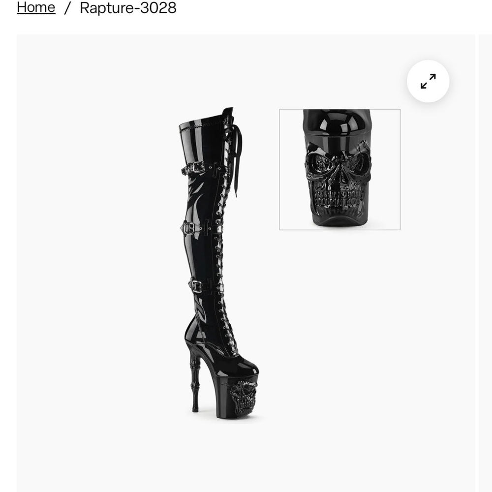 Pleaser Over The Knee Platform Boots (matte blk) NWOT size 9 - Picture 3 of 12